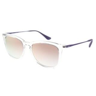 Ray-Ban Square RJ 9063S 7030B9 Children\u0027s Trasparent Frame Pink Mirror Lens Sunglasses